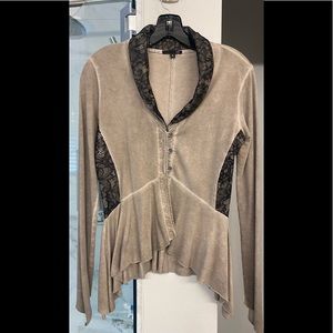 Unique lace inset top